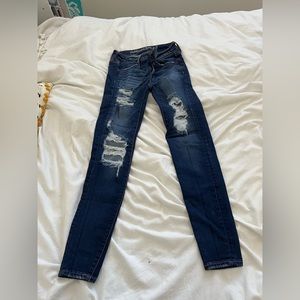 American Eagle Dark Blue Ripped Jeans